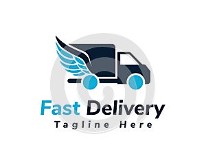 Delivery Service Logo Design Vector Template.
