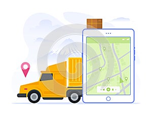 Delivery service mobile application with cargo truck