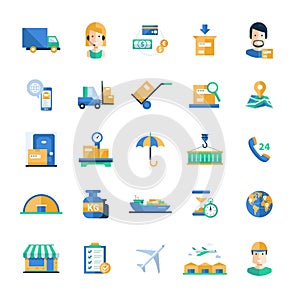 Delivery service modern flat design icons and pictograms