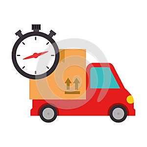 delivery service truck with chronometer