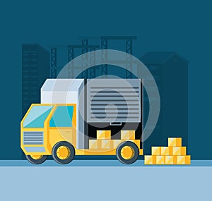 Delivery service truck icon
