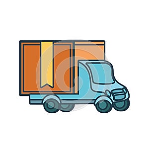 Delivery service truck isolated icon