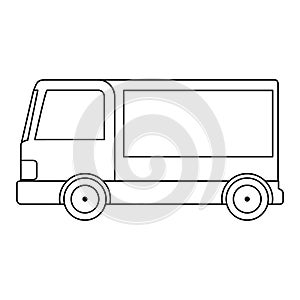 Delivery service truck isolated icon