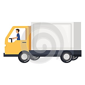 Delivery service truck isolated icon