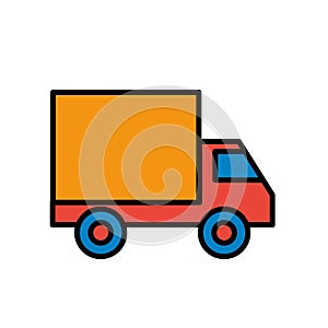 Delivery service truck isolated icon