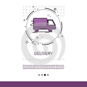 Delivery Service Truck Web Banner With Copy Space