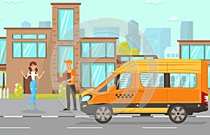 Delivery Service. Vector Flat Illustration.
