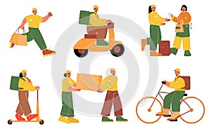 Delivery service workers, couriers