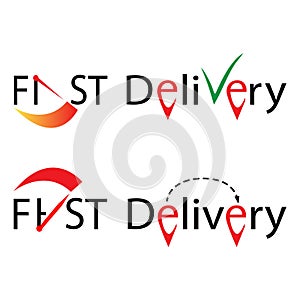 Delivery and shipping logo vector stamp. Fast Moving Logo Designs Template. vector illustration photo