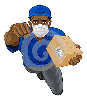 Delivery Superhero Courier Delivering Package Box