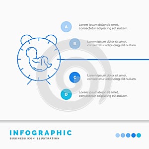 delivery, time, baby, birth, child Infographics Template for Website and Presentation. Line Blue icon infographic style vector