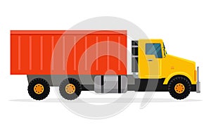 Delivery Tipper Truck Transportation. Vector Cargo