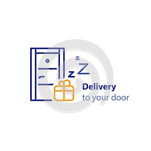 Delivery to your door concept, shipping services, shop order, receive parcel