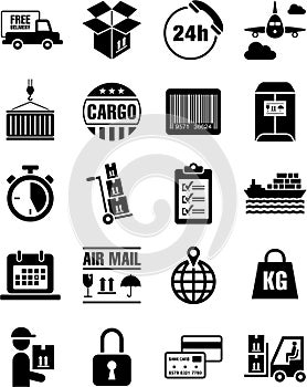 Delivery, transport and cargo icons