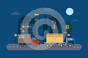 Delivery transport cargo logistic vector illustration.