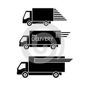 Delivery transportation icon on white background