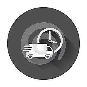 Delivery truck 24h vector illustration.