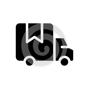 Delivery truck black glyph ui icon