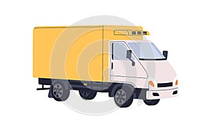 Delivery truck. Cargo auto, commercial freight transport. Lorry, shipping, delivering goods. Shipment transportation