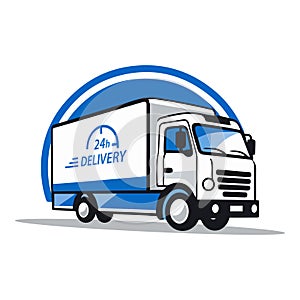 Delivery truck. Delivery service concept. Vector illustration isolated on white background.