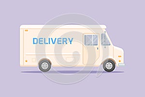 Delivery truck flat style vector illustration.