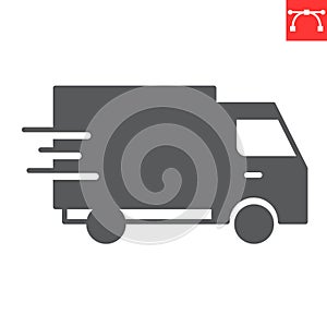 Delivery truck glyph icon