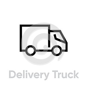 Delivery Truck icon. Editable line vector.