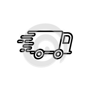 Delivery truck icon. Fast shipping delivery line art concept.