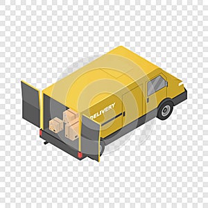 Delivery truck icon, isometric style