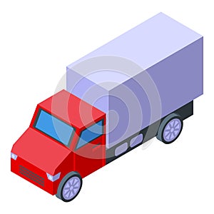 Delivery truck icon isometric vector. Fast van service