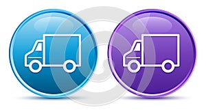 Delivery truck icon sleek soft round button set illustration