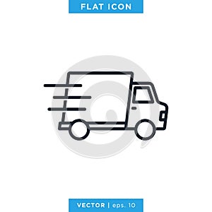 Delivery Truck Icon Vector Design Logo Template
