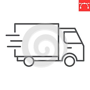 Delivery truck line icon