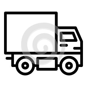 Delivery truck line icon. Van vector illustration isolated on white. Cargo outline style design, designed for web and