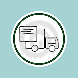 Delivery Truck Line Icon.Vector Illustration