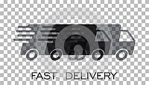 Delivery truck logo vector illustration. Fast delivery service s