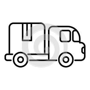 Delivery truck parcel icon outline vector. Purchase store market