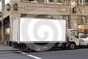 Delivery truck ready for advertising