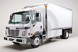 Delivery truck van hiper realistic, white background, Generative AI photo