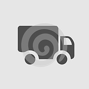 Delivery Truck vector icon EPS 10. Simple isolated silhouette symbol