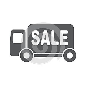 Delivery truck vector icon illustration.