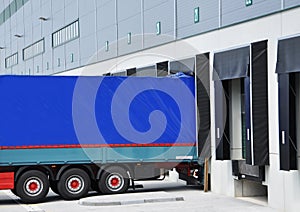 Delivery truck at warehouse