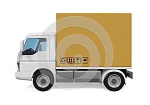 Delivery Van with Cardboard Box photo
