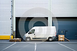 delivery van, commercial delivery vans with cardboard boxes, Logistics concept