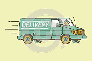 Delivery van and delivery man