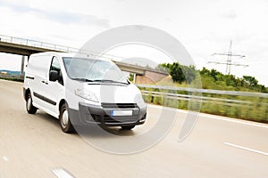 Delivery Van On Highway