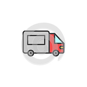 Delivery van icon in colored version