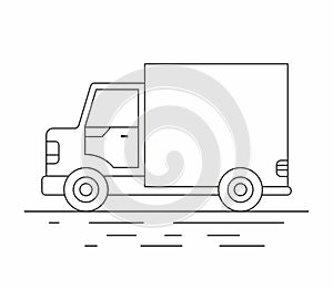 Delivery Van. line icon