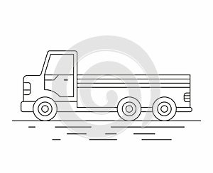 Delivery Van. line icon