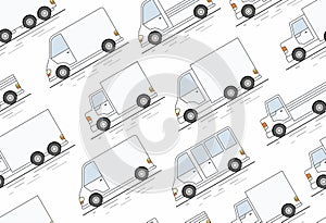 Delivery Van seamless pattern